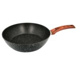 Sarten Honda Aluminio Forjado Antiadherente Ø 28x7,5 cm. Mango Engomado / 5 capas / Acabado Piedra / Para Todo Tipo de Cocinas