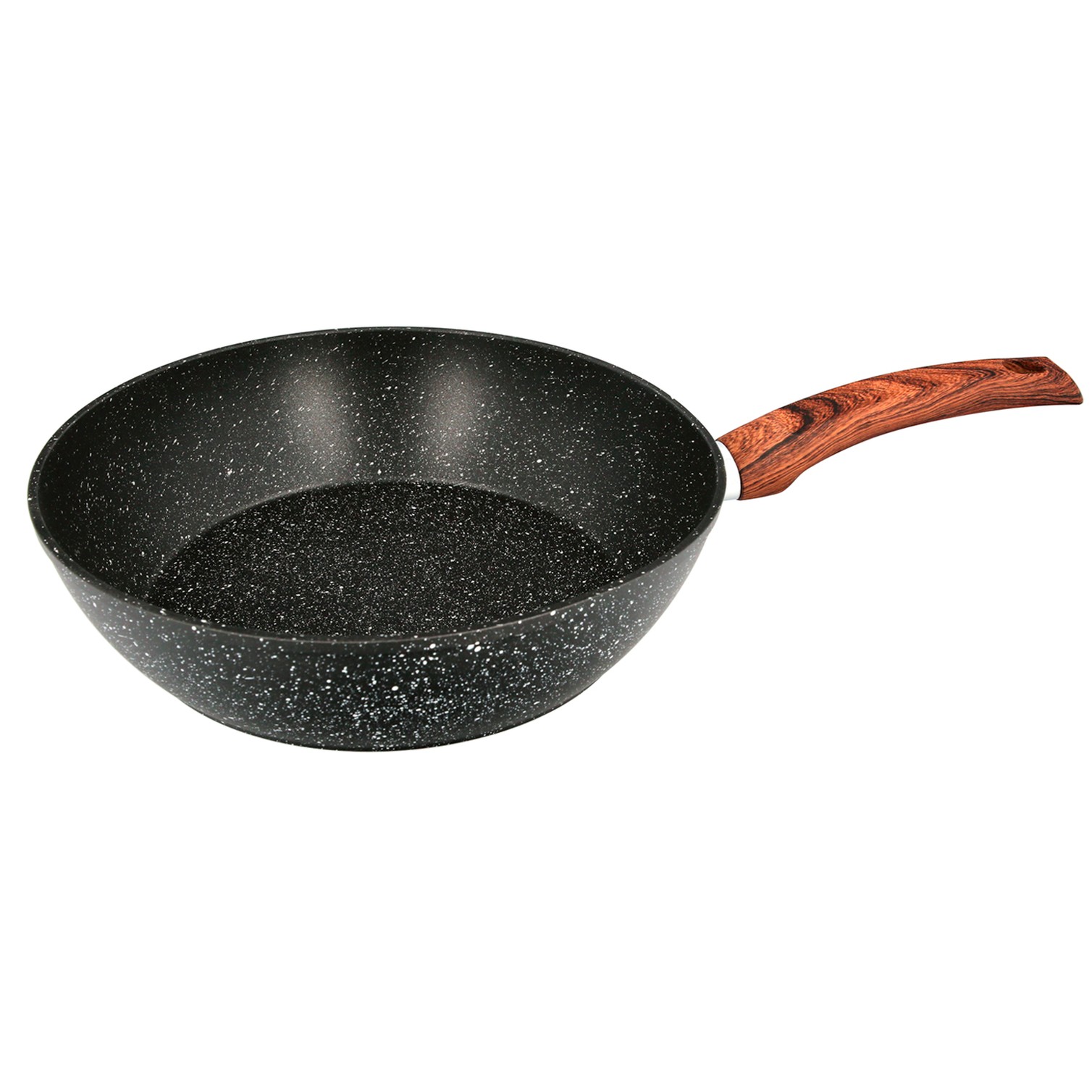 Sarten Honda Aluminio Forjado Antiadherente Ø 28x7,5 cm. Mango Engomado / 5 capas / Acabado Piedra / Para Todo Tipo de Cocinas