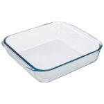 Fuente Horno Cristal Borosilicato Cuadrada 1,8 L. 20,7x20,7 cm. Ideal Meclas, Ensaladas, Postres, Cocina, Resposteria. Libre BPA
