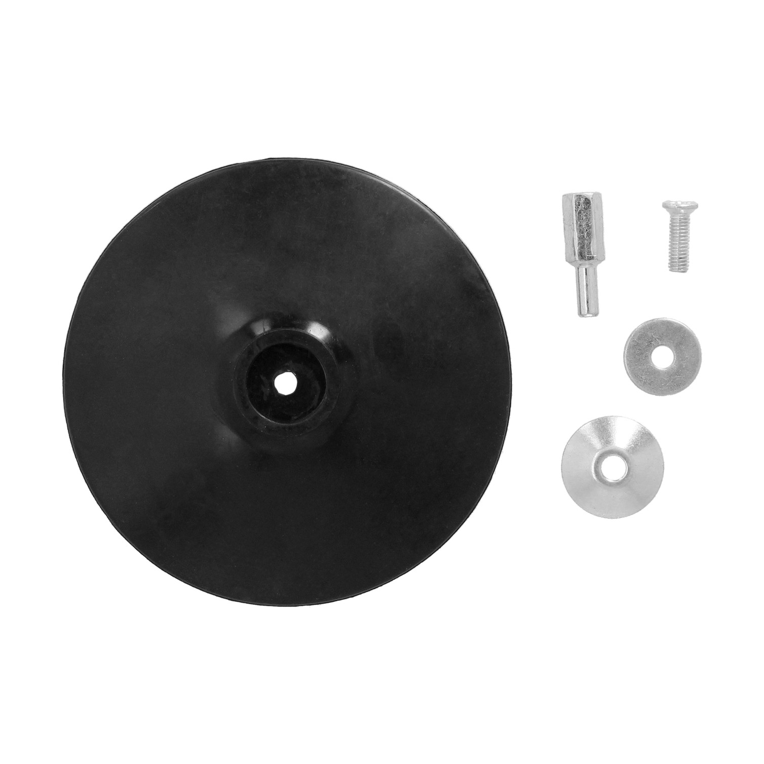 Plato Taladro Nylon Ø 125 mm. Con Espiga Ø 6 mm. Disco Plástico Para Bonete