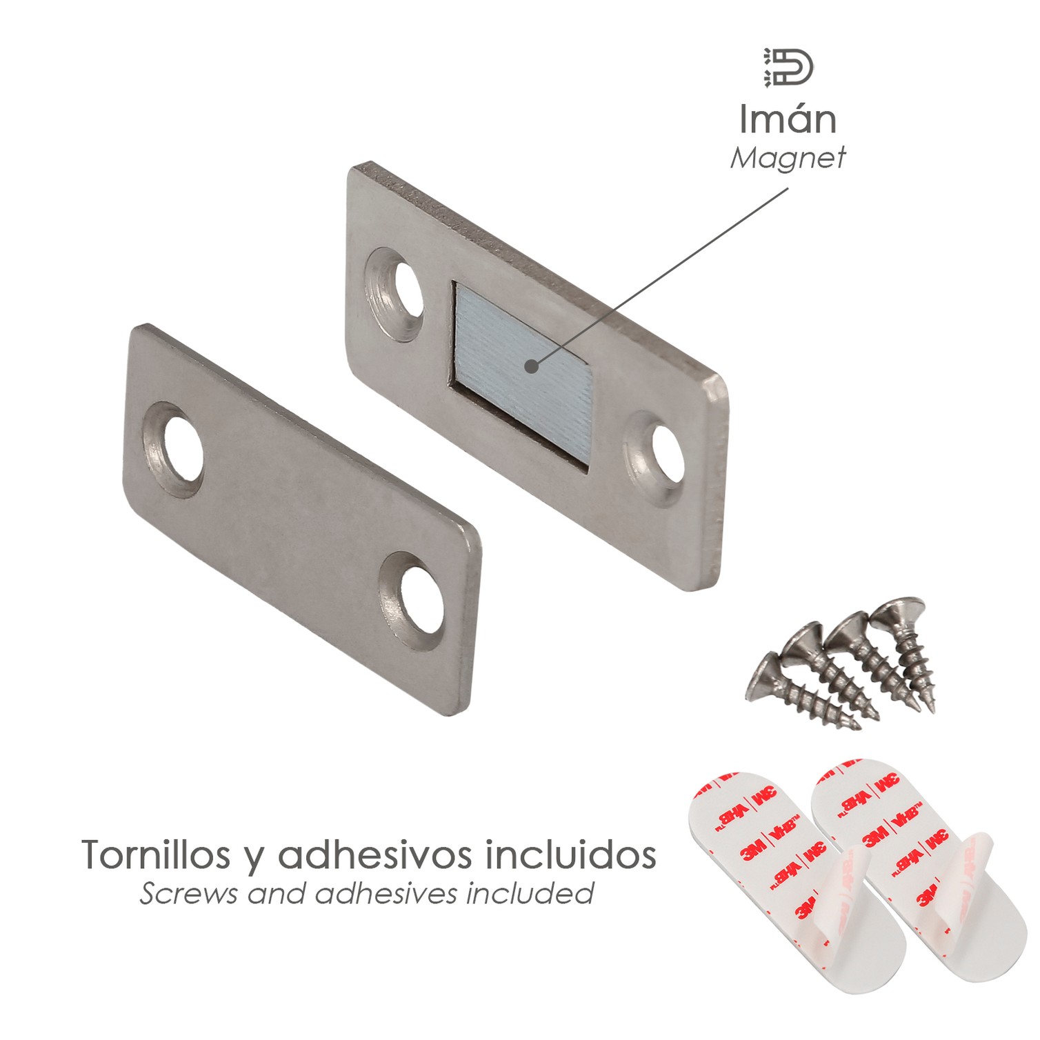 Cierre Iman Universal Atornillable/ Adhesivo Para Puertas / Cajones / Frigorificos / Armarios.