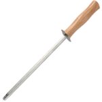 Chaira Afiladora Cocina 19 cm. Mango Madera. Chaira Afilador Cuchillos / Tijeras Manual
