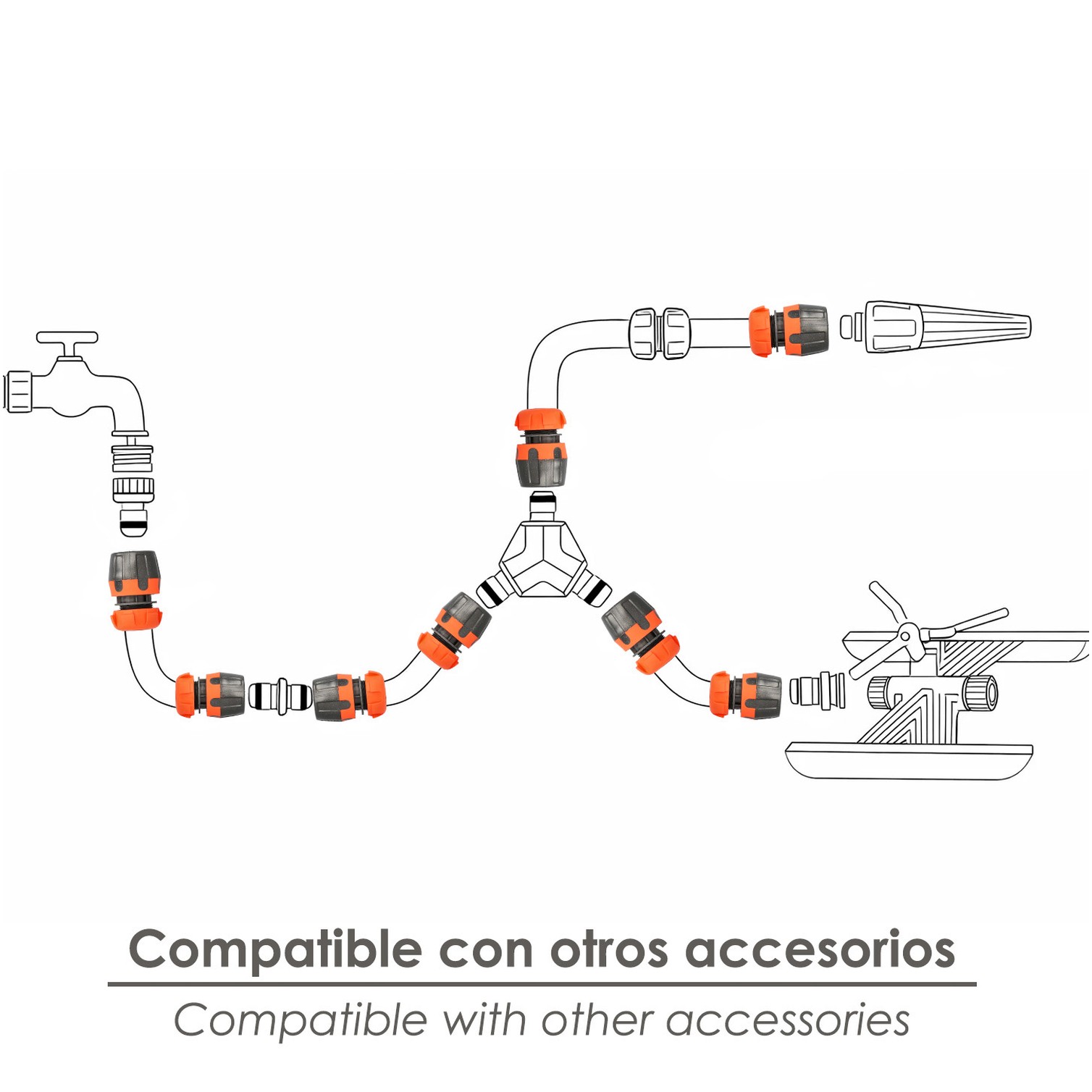 Conector Manguera Soft-Touch 1/2 Con Stop