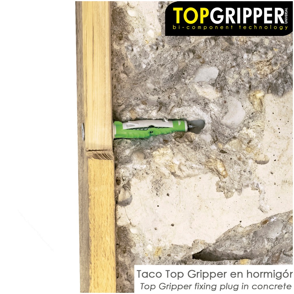 Cubo Tacos Topgripper Bimaterial Con Tornillos Ø 8 mm. 100 Piezas Taco Anclaje Universal, Taco Hormigon, Taco Pladur
