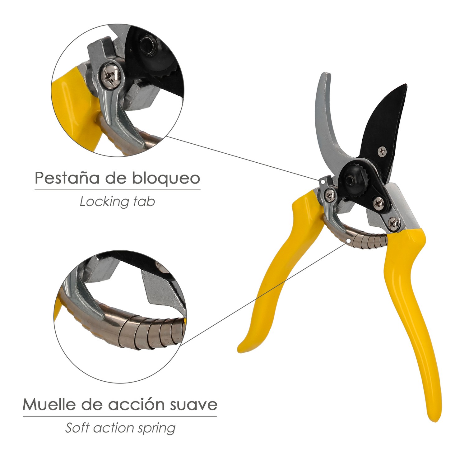 Tijeras Podar 1 Mano Japonesa Akagi T-8S 220 mm. Mangos Aluminio Endurecido, Hoja Recubierta PTFE
