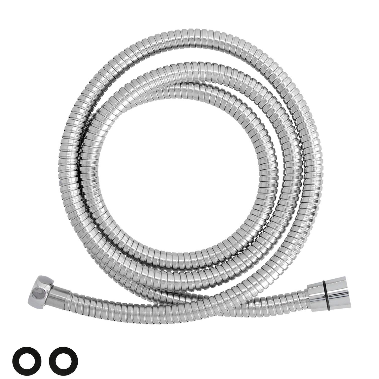 Flexo / Manguera Ducha Extensible Acero Inoxidable 1,7 a 2 Metros Accesorios de Latón. Flexible, Resistente a Torceduras,