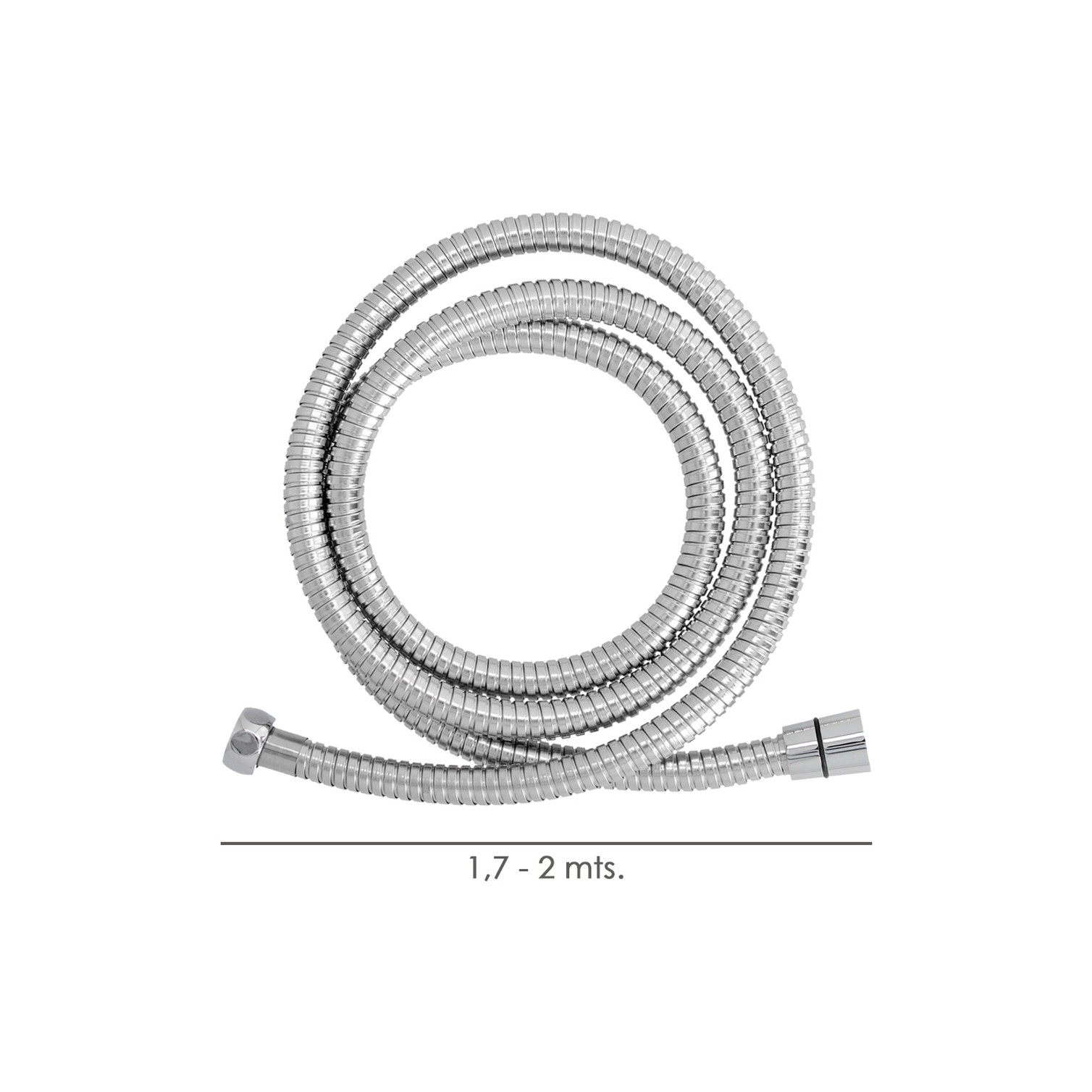 Flexo / Manguera Ducha Extensible Acero Inoxidable 1,7 a 2 Metros Accesorios de Latón. Flexible, Resistente a Torceduras,