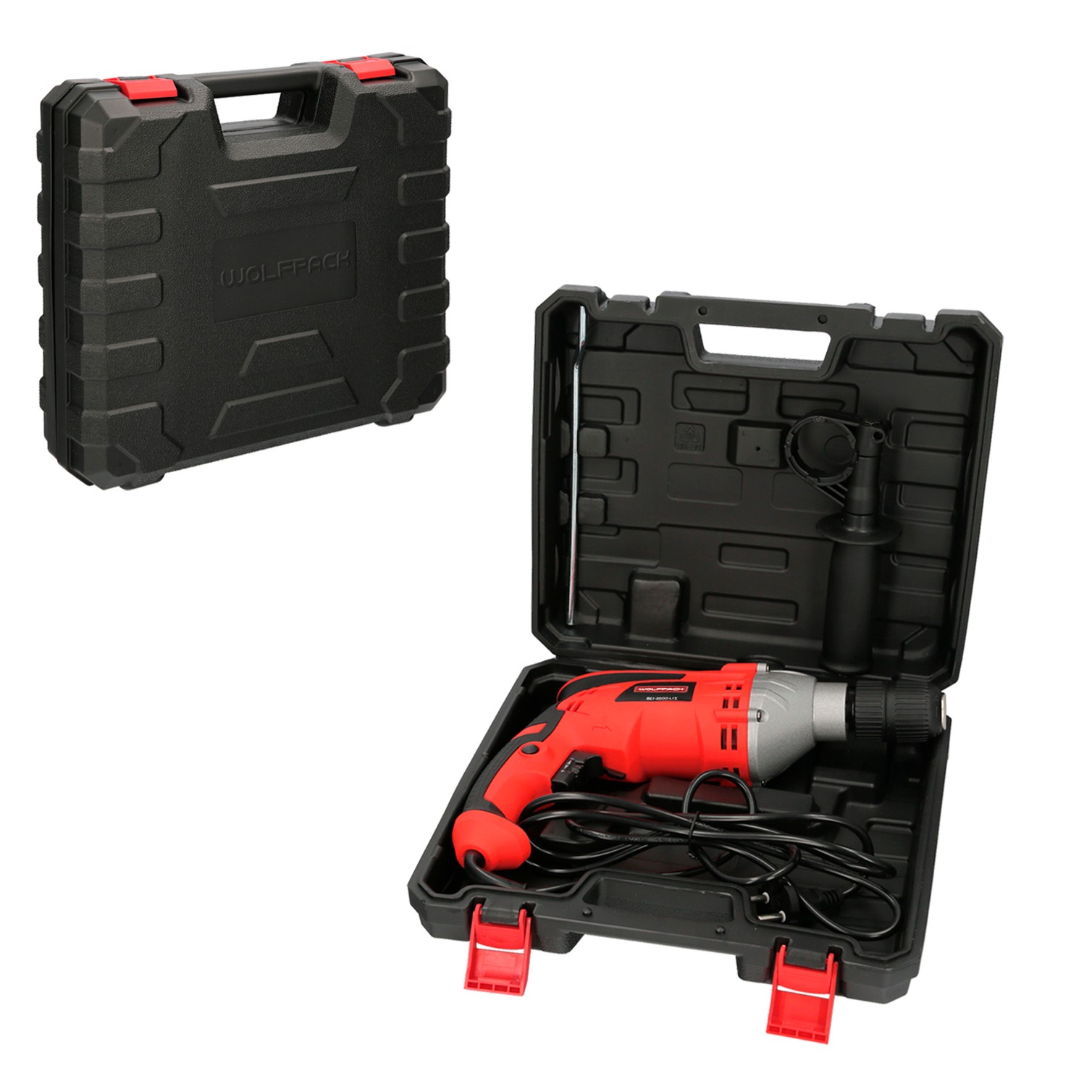 Taladro Percutor Con Variador de Velocidad 1050 Watt. Incluye Maletín, Empuñadura y Guia Metalica.