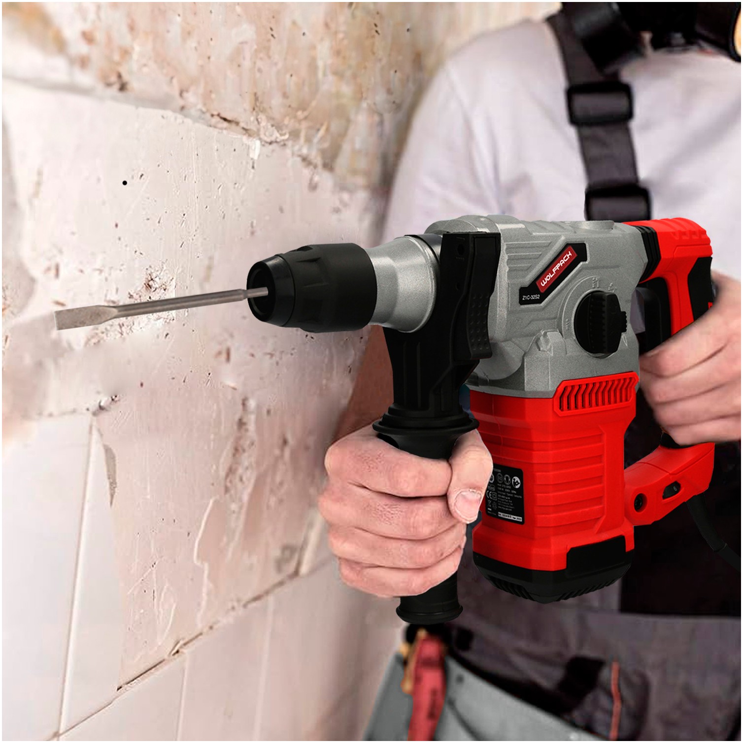 Martillo Demoledor Perforador SDS PLUS 1.500 Watt. Con Accesorios y Maletin. 4.000 IPM 6 Julios.
