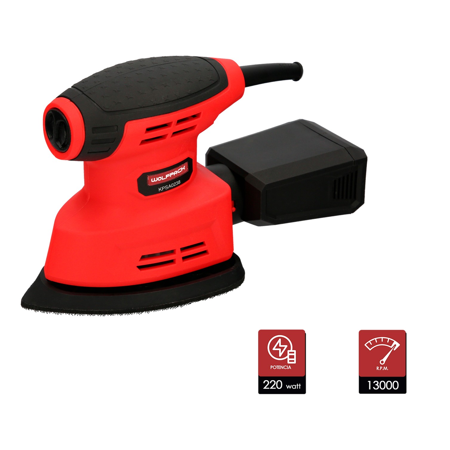 Lijadora Wolfpack Delta 220 Watt. Lijadora Mouse Multifunción. Decapado, Lijado, Eliminar Oxido, etc.