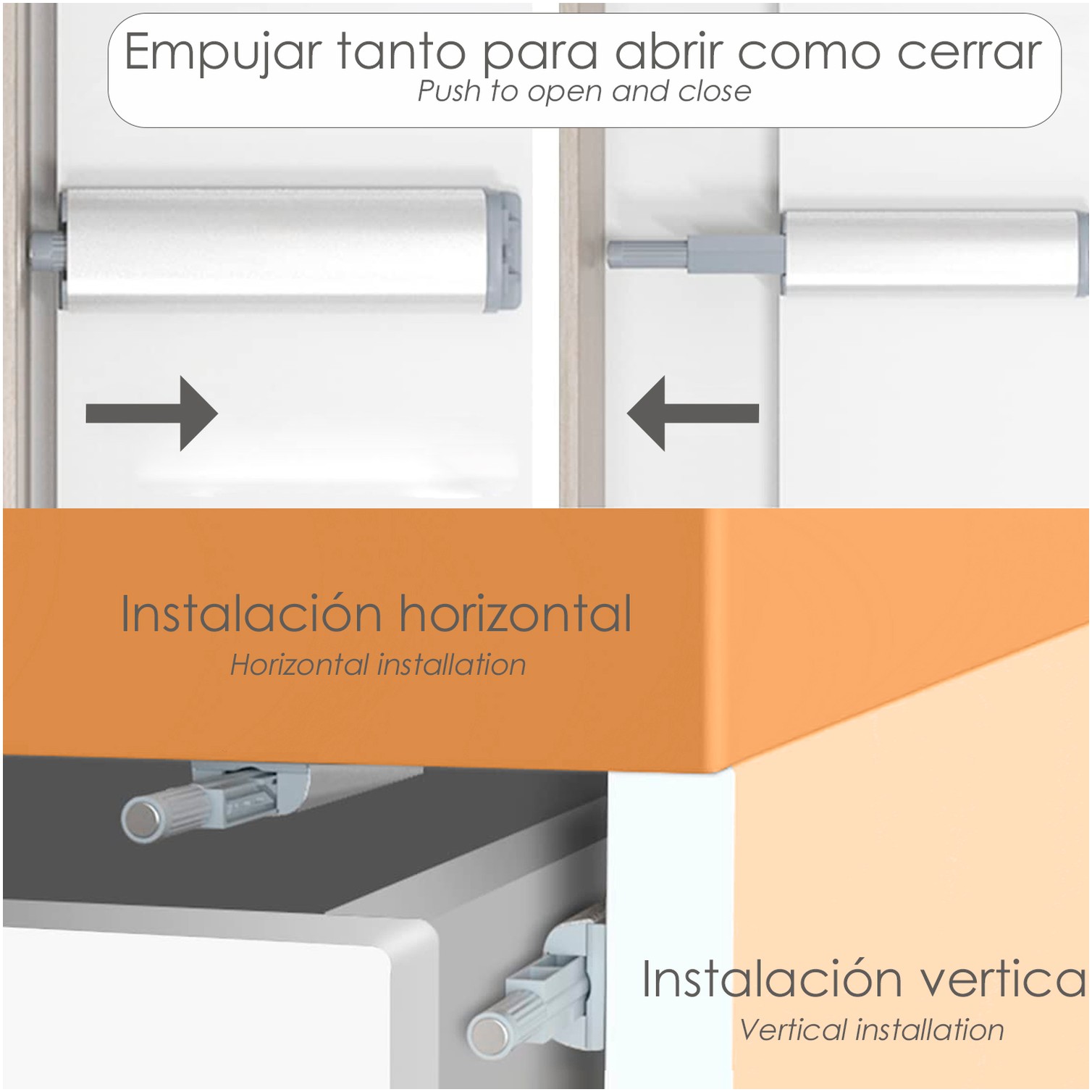 Cierre Iman Para Puerta Armario Presion Magnetica. Pack 2 Piezas Cierre Puerta, Cierre Cajon, Cierre Mueble, Cierre Amortiguador