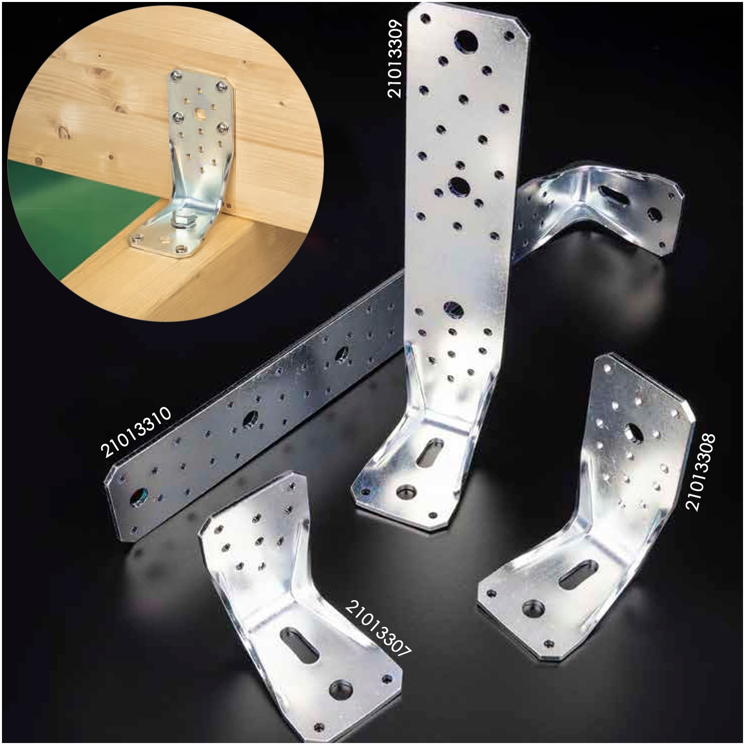 Soporte Para Madera Con Angulo Reforzado 65x88x135 mm. Conector Angular, Escuadra Fijación, Zapata Madera Soporte Pergola Madera