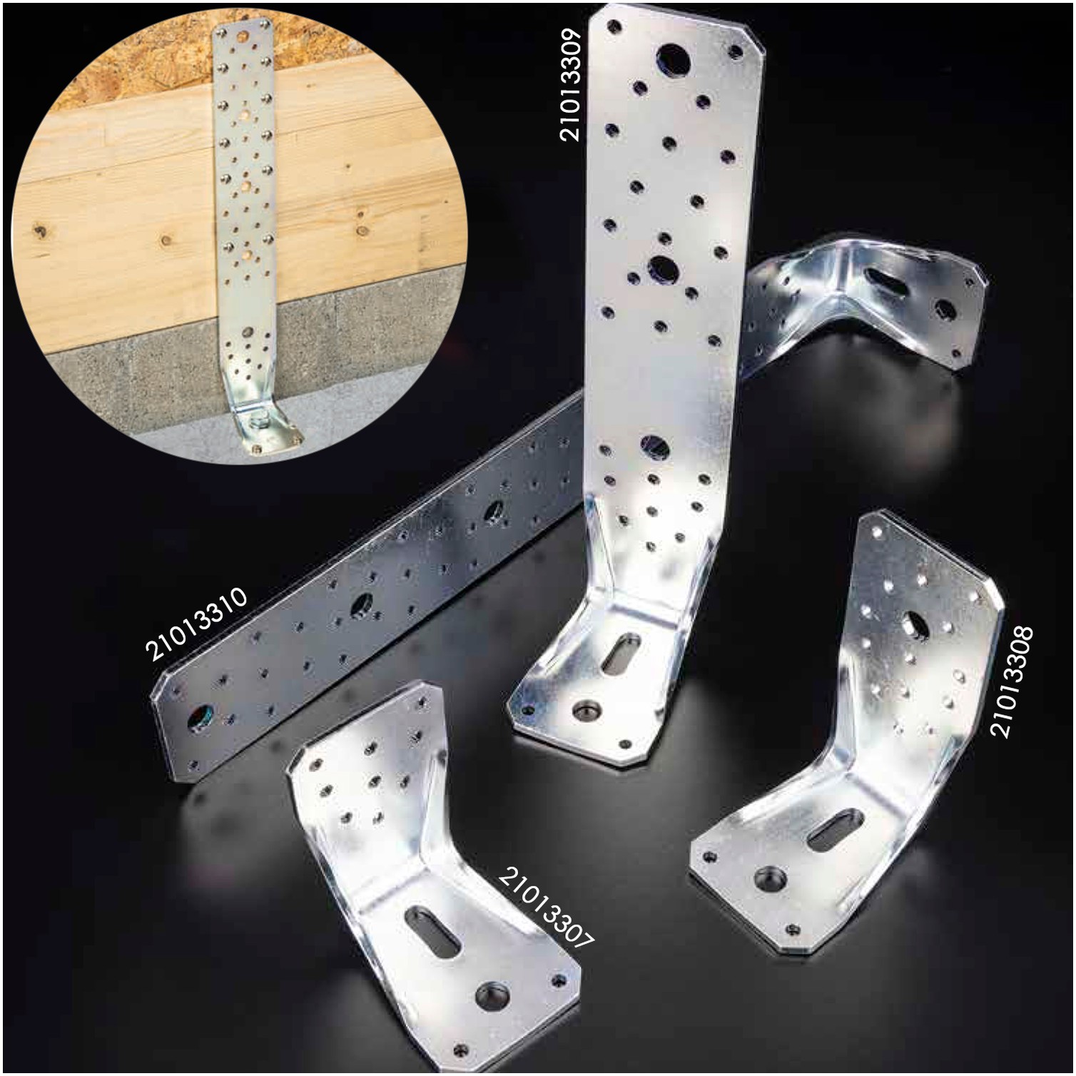 Soporte Para Madera Con Angulo Reforzado 65x88x450 mm. Conector Angular, Escuadra Fijación, Zapata Madera Soporte Pergola Madera