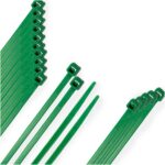 Brida Nylon 100%. Color Verde 2,5 x 100 mm. Bolsa 100 Unidades. Abrazadera Plastico, Organizador Cables, Alta Resistencia [+6 variaciones de Medida Disponibles]