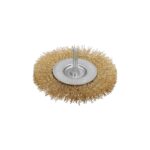 Cepillo Acero Latonado Para Taladro. Disco Ø 50 mm. Espiga 1/4" Cepillo Taladro Alambre Latón, Cepillo Limpieza, Cepillo Pulir. [+3 variaciones de Medida Disponibles]