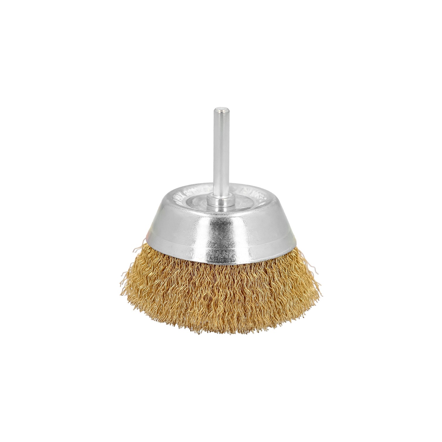 Cepillo Acero Latonado Para Taladro Taza Ø 50 mm. Espiga 1/4" Cepillo Taladro Alambre Latón, Cepillo Limpieza, Cepillo Pulir.