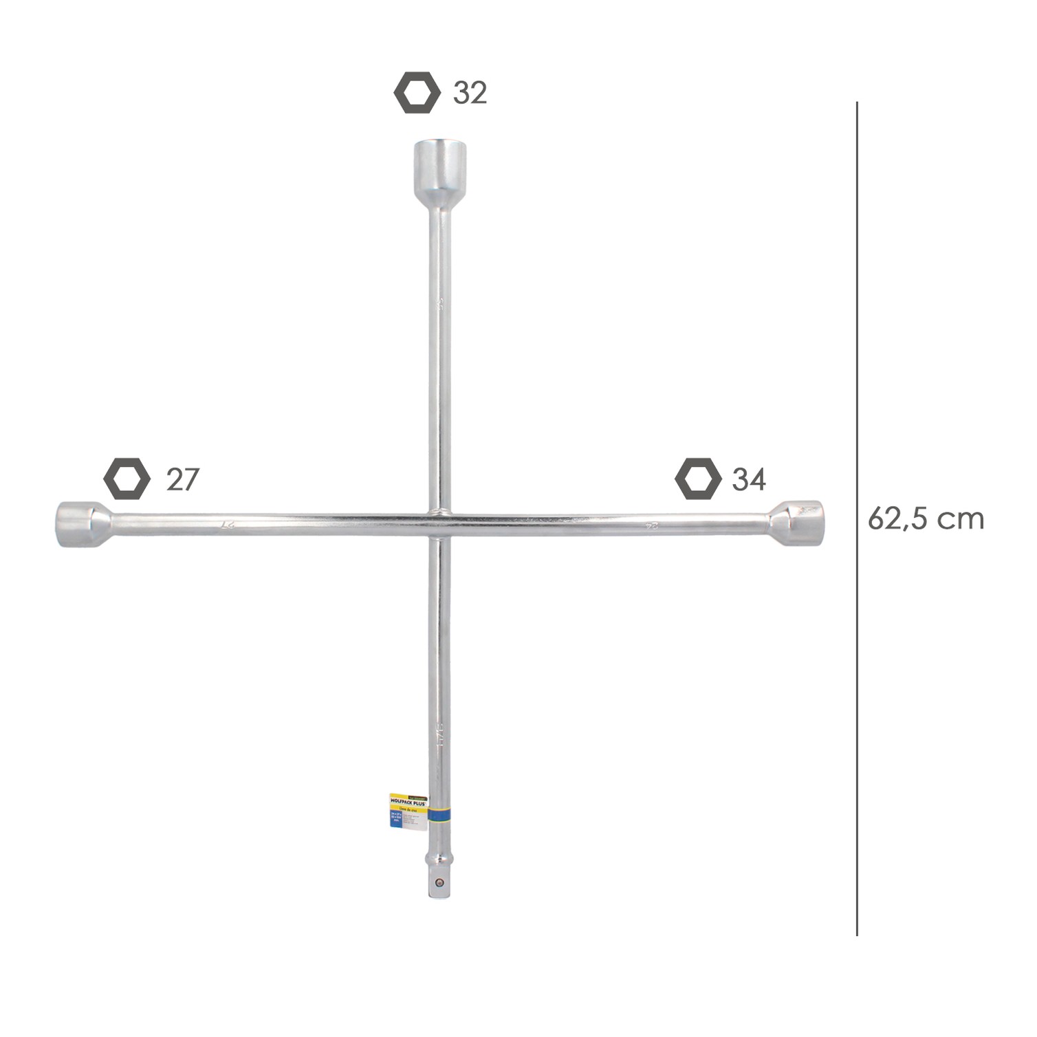 Llave Cruz 27 mm. / 32 mm. / 32 mm. 3/4". Para Camión. Llave De Cruceta, Llave Cruzada, Llave Rueda Camión,