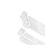 Brida Nylon 100%. Color Blanco / Natural 2,5 x 100 mm. 100 Piezas. Abrazadera Plastico, Organizador Cables, Alta Resistencia [+15 variaciones de Medida Disponibles]