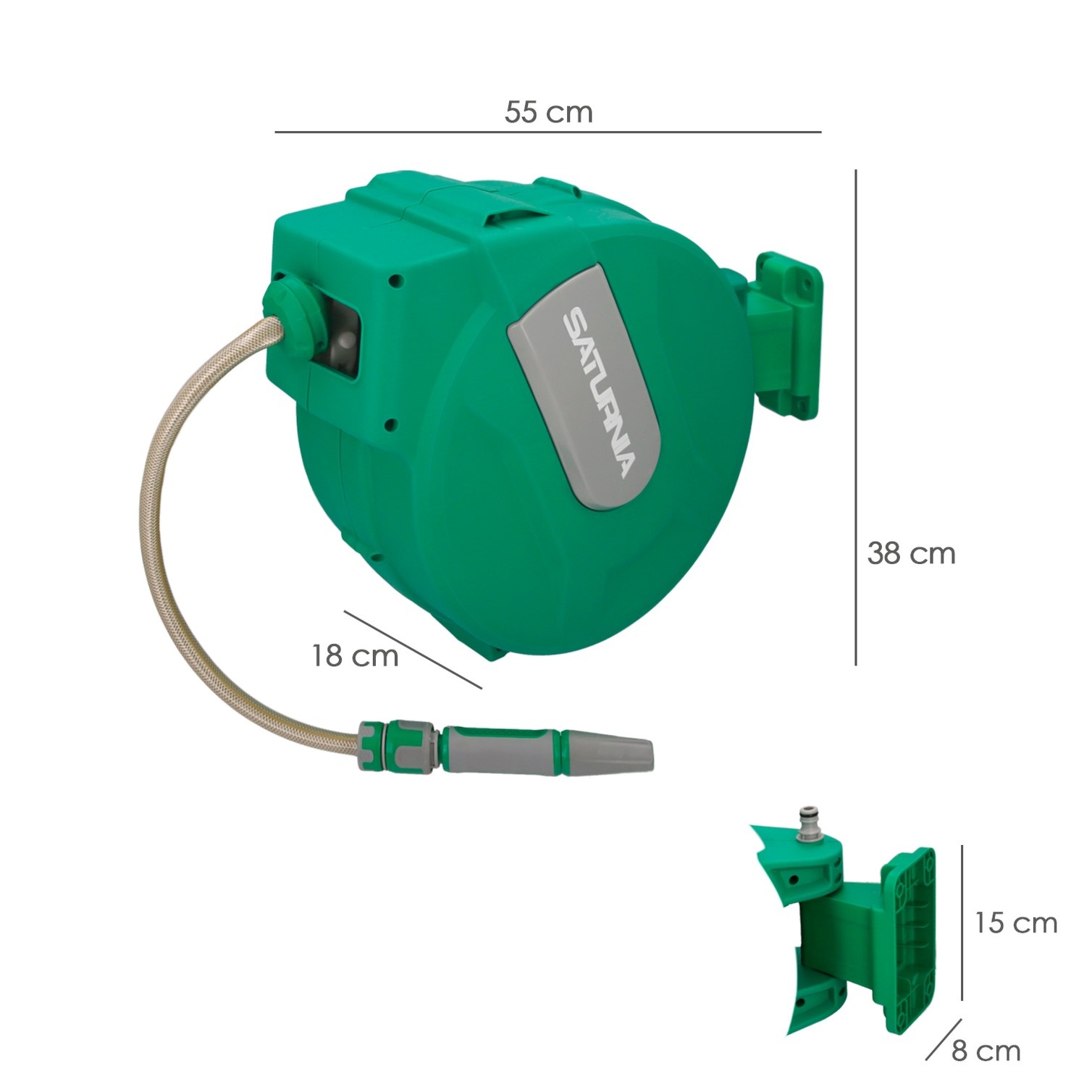 Enrollador Automatico Manguera Para Jardin. Recogedor Manguera Automatico, Porta Mangueras Jardin Manguera De 20 Metros