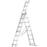 Escalera Aluminio 3 Tramos 7+7+7 Peldaños.Plegable, Telescópica, Antideslizante, Resistente. [+3 variaciones de Peldaños Disponibles]