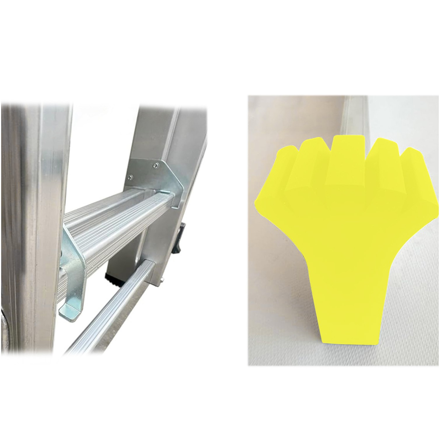 Escalera Aluminio 2 Tramos Mecanica 14 Peldaños. Plegable, Telescópica, Antideslizante, Resistente