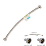 Latiguillo Flexible Acero Inoxidable Hembra 3/8 - Hembra 3/8 - 250mm [+2 variaciones de Medida Disponibles]