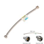 Latiguillo Flexible Acero Inoxidable Macho 3/8 - Hembra 3/8 - 200mm [+4 variaciones de Medida Disponibles]