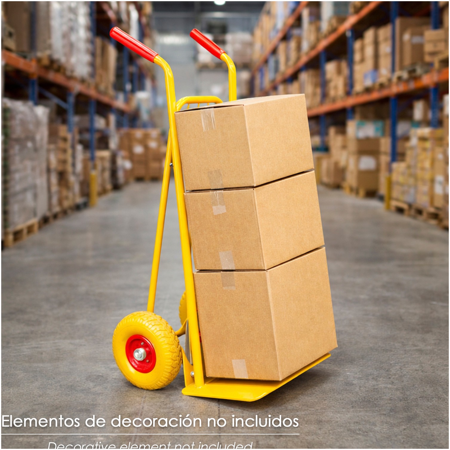 Carretilla Almacen / Sacos Ruedas Macizas Llantas De Plástico