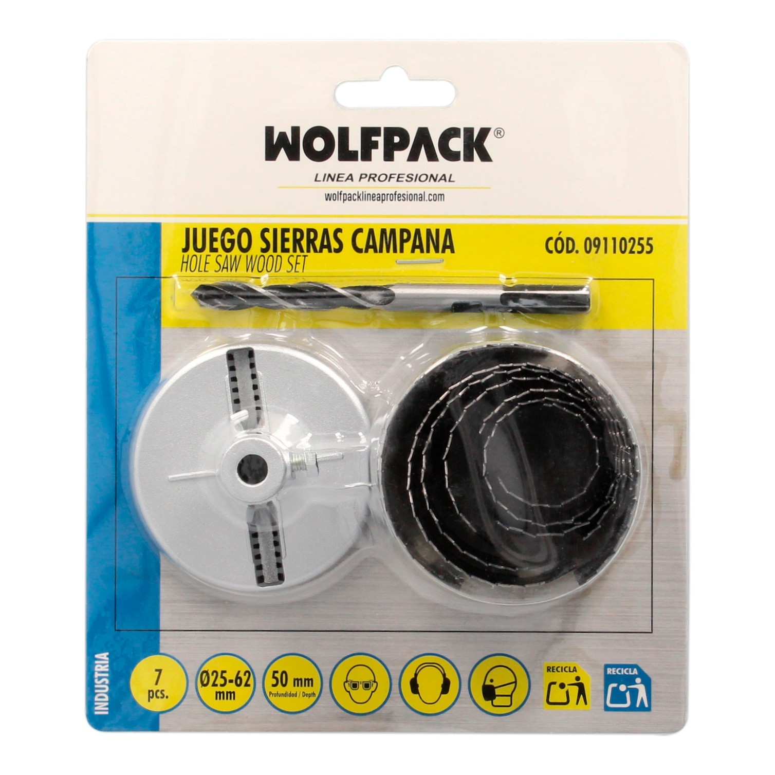 Juego Sierras Campana 50 mm. 25/62 7 Piezas