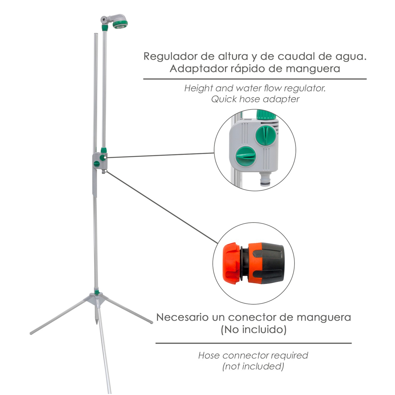Ducha Jardin Portatil Con Tripode