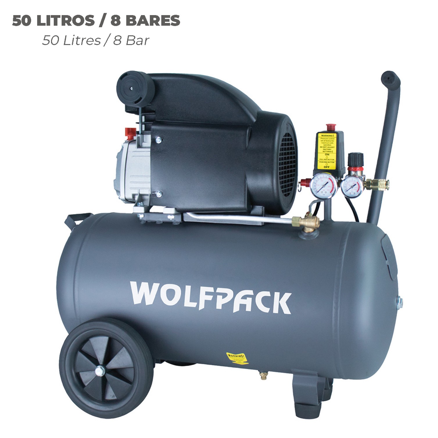 Compresor Aire 50 Litros / 8 Bares / 1,5 Kw - 2,0 HP