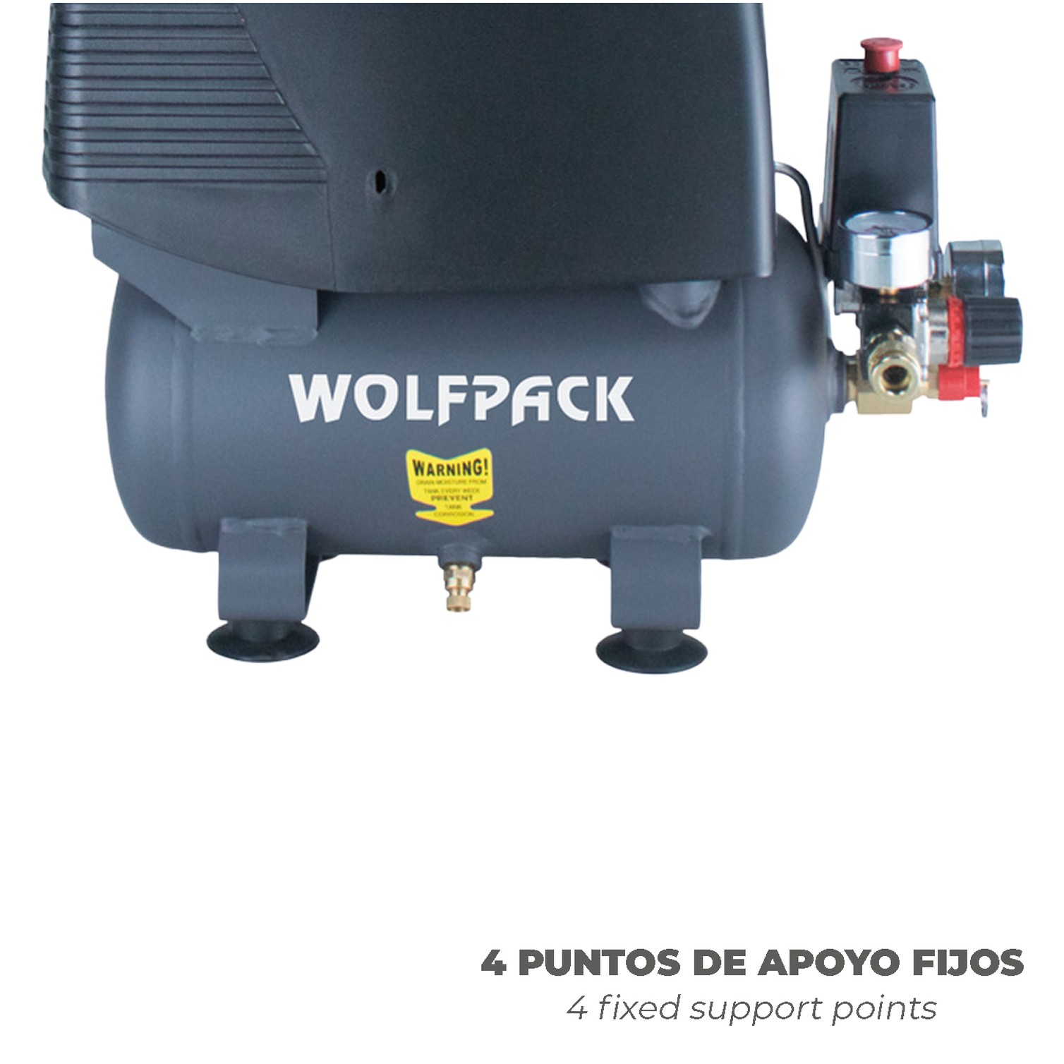 Compresor Aire 6 Litros / 8 Bares / 1,1 Kw - 1,5 HP Sin Aceite
