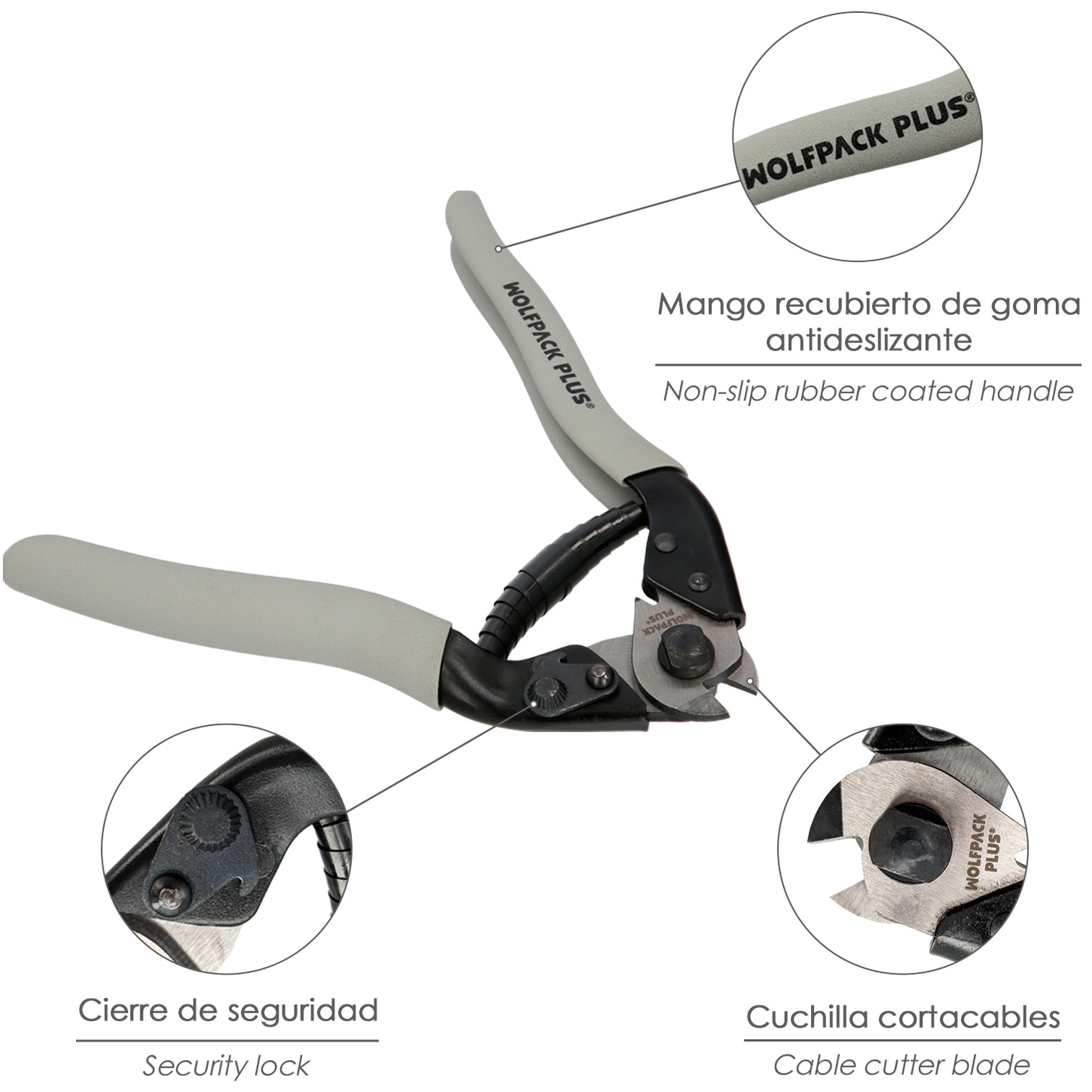 Cortacables 190 mm. Acero Corta Cables, Pelador Cables, Cortador De Cables.
