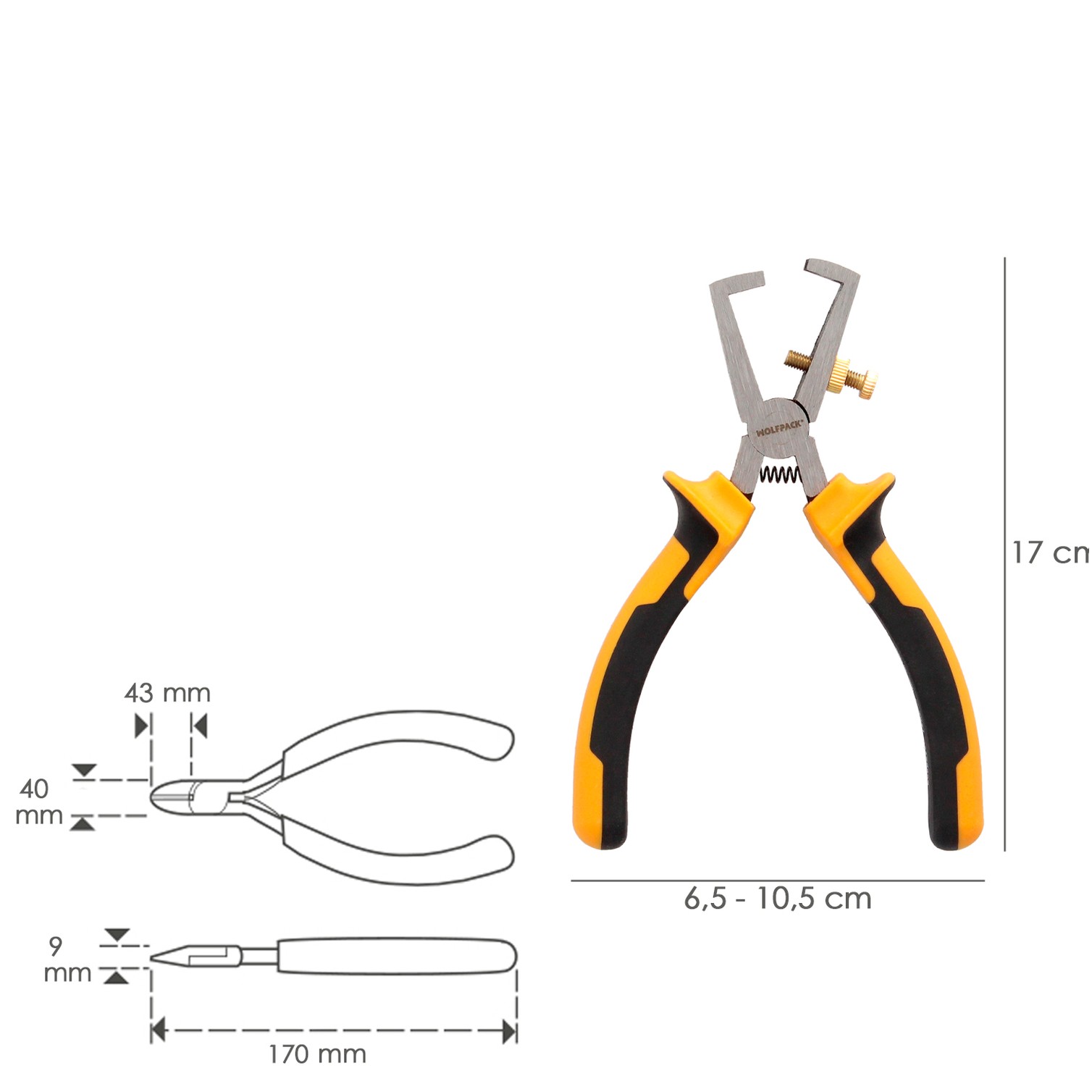 Alicates Pelacables 150 mm. Acero DIN 5745 Pelacables, Corta Cables, Pelador Cables,