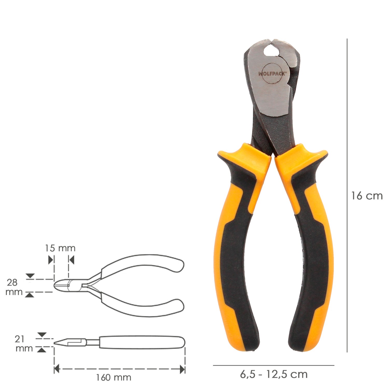 Alicates Corte Frontal 150 mm. Acero DIN 5745. Pelacables, Corta Cables, Pelador Cables,