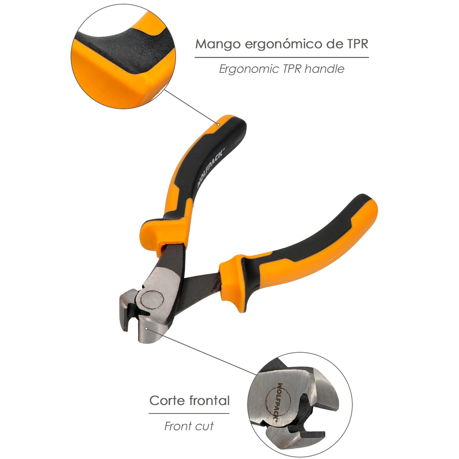 Alicates Corte Frontal 150 mm. Acero DIN 5745. Pelacables, Corta Cables, Pelador Cables,