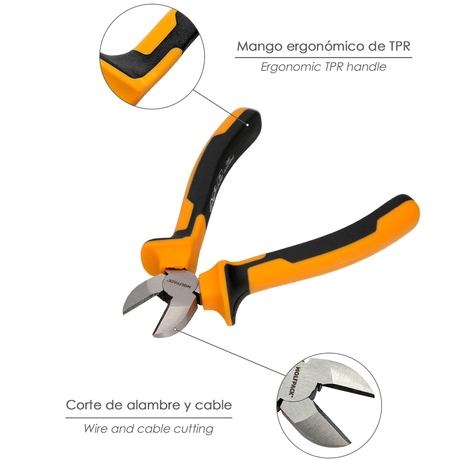 Alicates Corte Diagonal 150 mm. Acero DIN 5749 Pelacables, Corta Cables, Pelador Cables