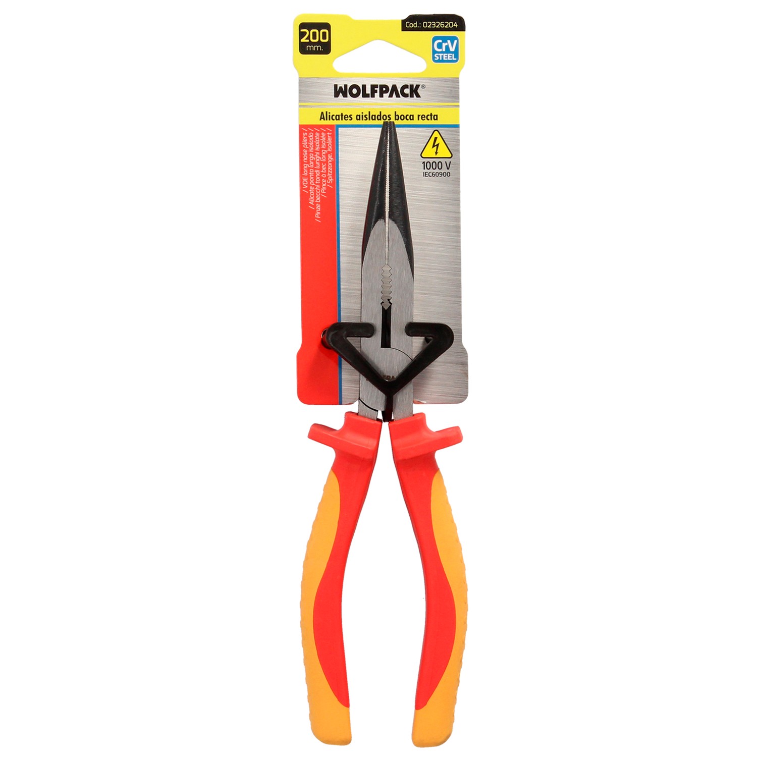 Alicates Boca Recta 200 mm. Mangos Aislados Acero Cromo Vanadio Pelacables, Corta Cables, Pelador Cables
