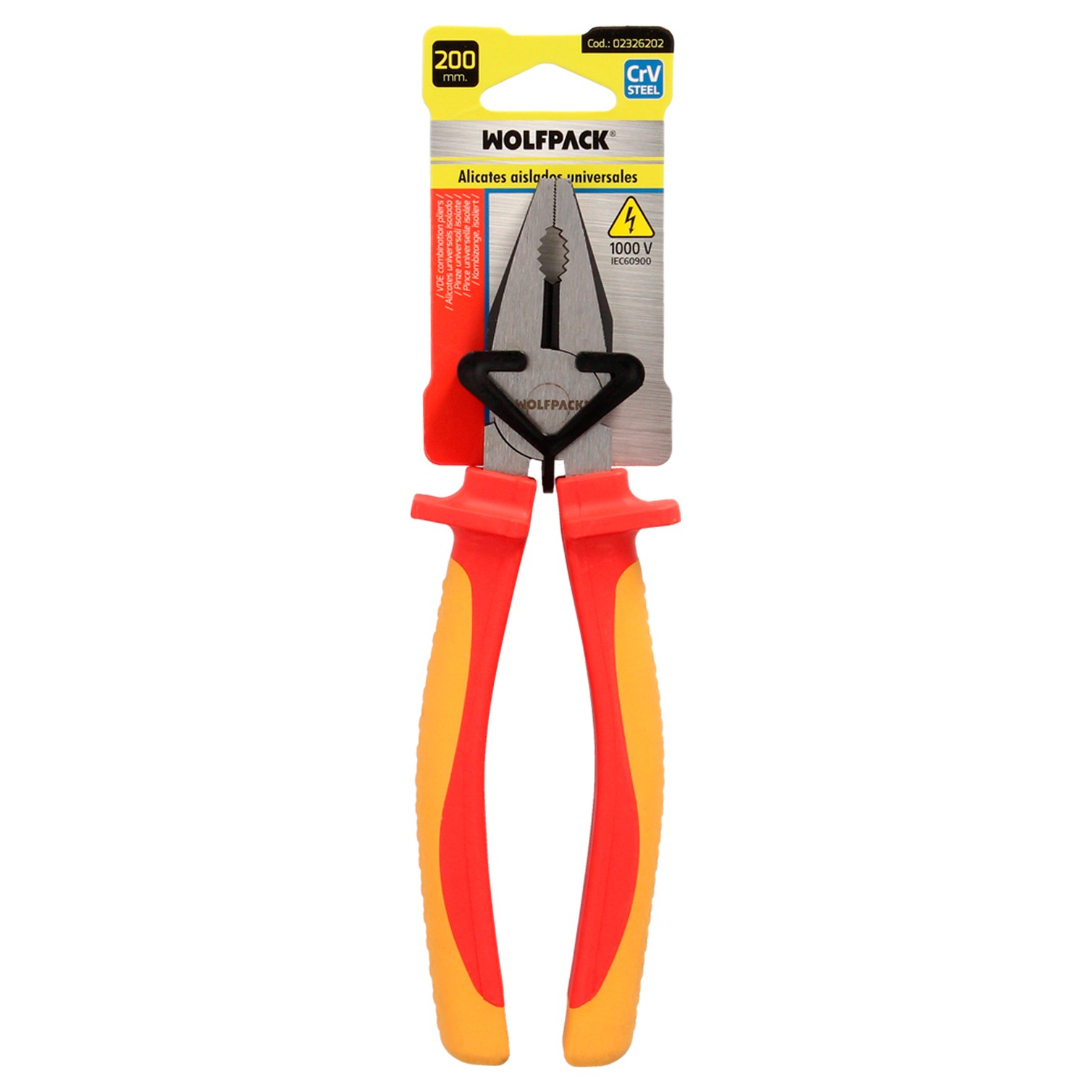 Alicates Universales 200 mm. Mangos Aislados Acero Cromo Vanadio Pelacables, Corta Cables, Pelador Cables