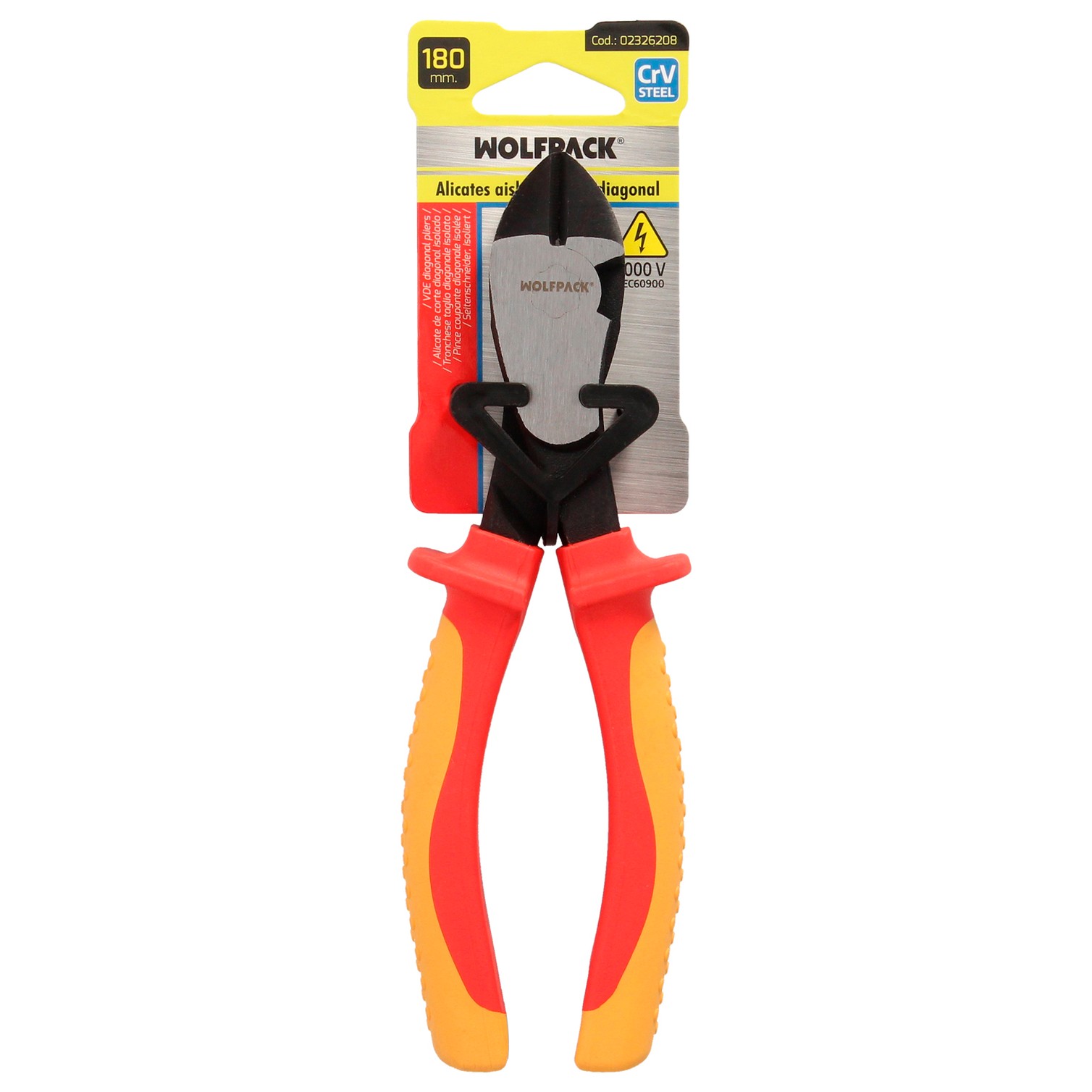 Alicates Corte Diagonal 180 mm. Mangos Aislados Acero Cromo Vanadio Pelacables, Corta Cables, Pelador Cables