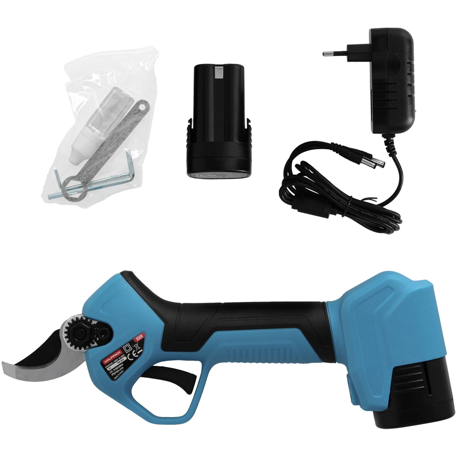 Tijeras Podar A Bateria 16,8 Volt. Con 2 Baterias 2 A/h. Mango Engomado, Ø Corte 40 mm. Con Maletín