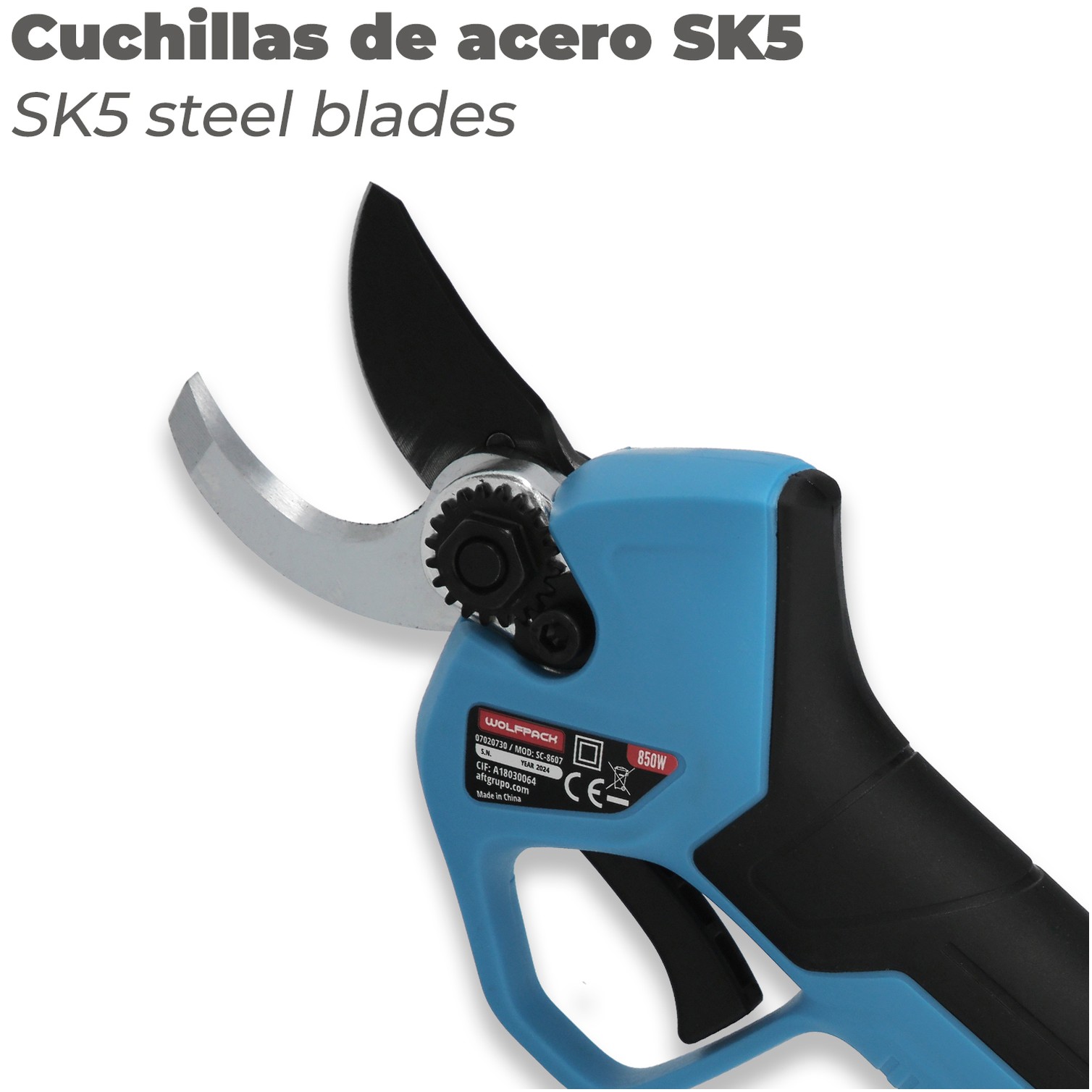 Tijeras Podar A Bateria 16,8 Volt. Con 2 Baterias 2 A/h. Mango Engomado, Ø Corte 40 mm. Con Maletín