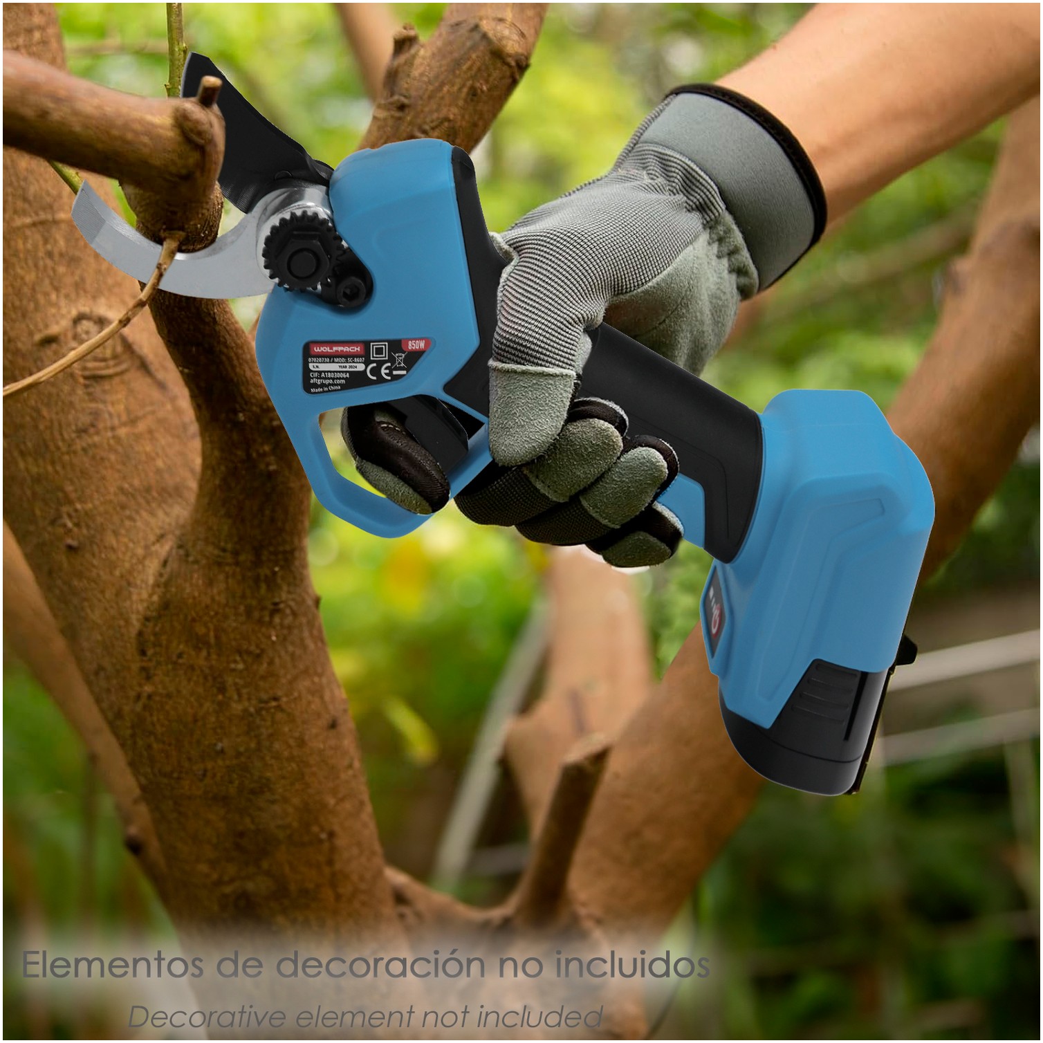 Tijeras Podar A Bateria 16,8 Volt. Con 2 Baterias 2 A/h. Mango Engomado, Ø Corte 40 mm. Con Maletín