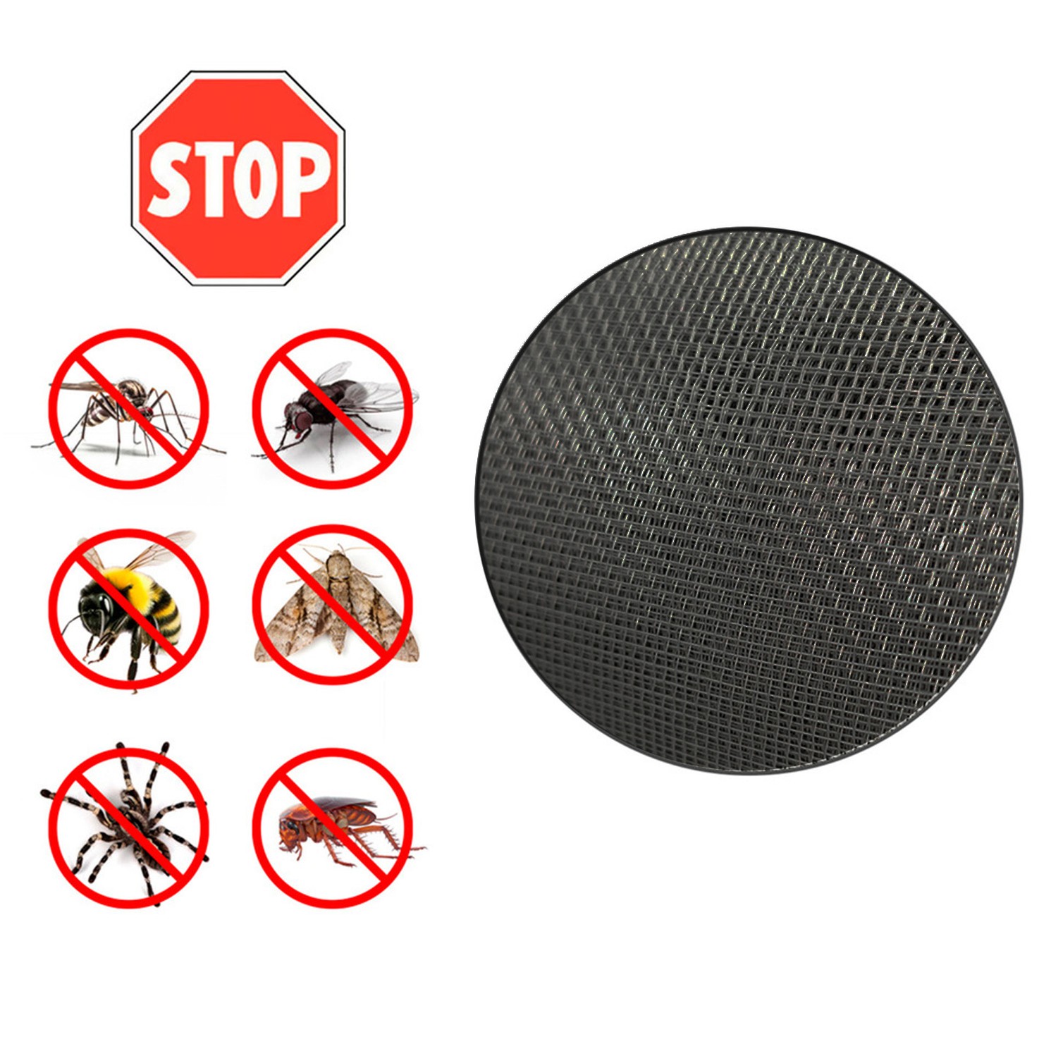 Tela Mosquitera Fibra Vidrio Gris 18x16/180 cm. Rollo 50 metros.