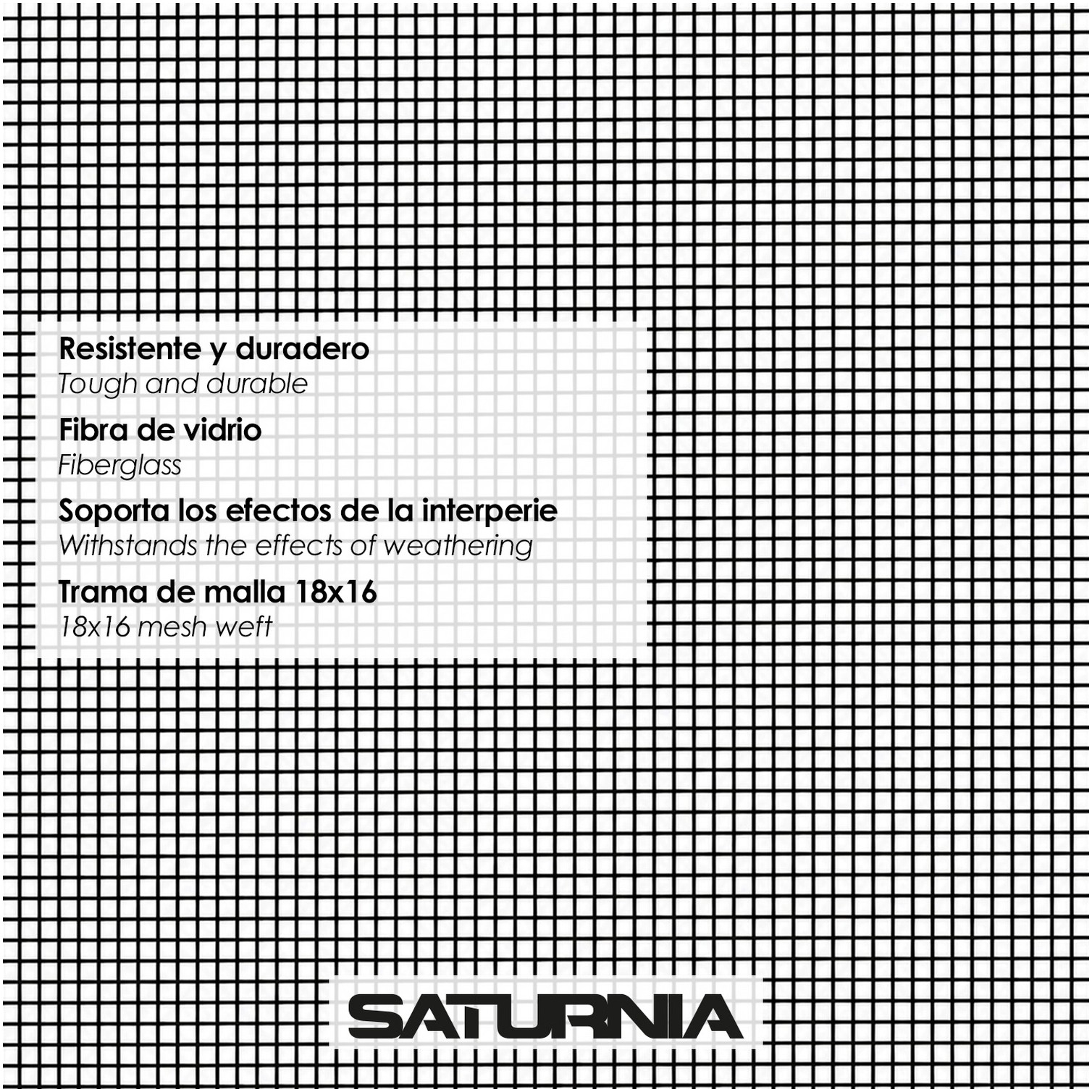 Tela Mosquitera Fibra Vidrio Gris 18x16/180 cm. Rollo 50 metros.