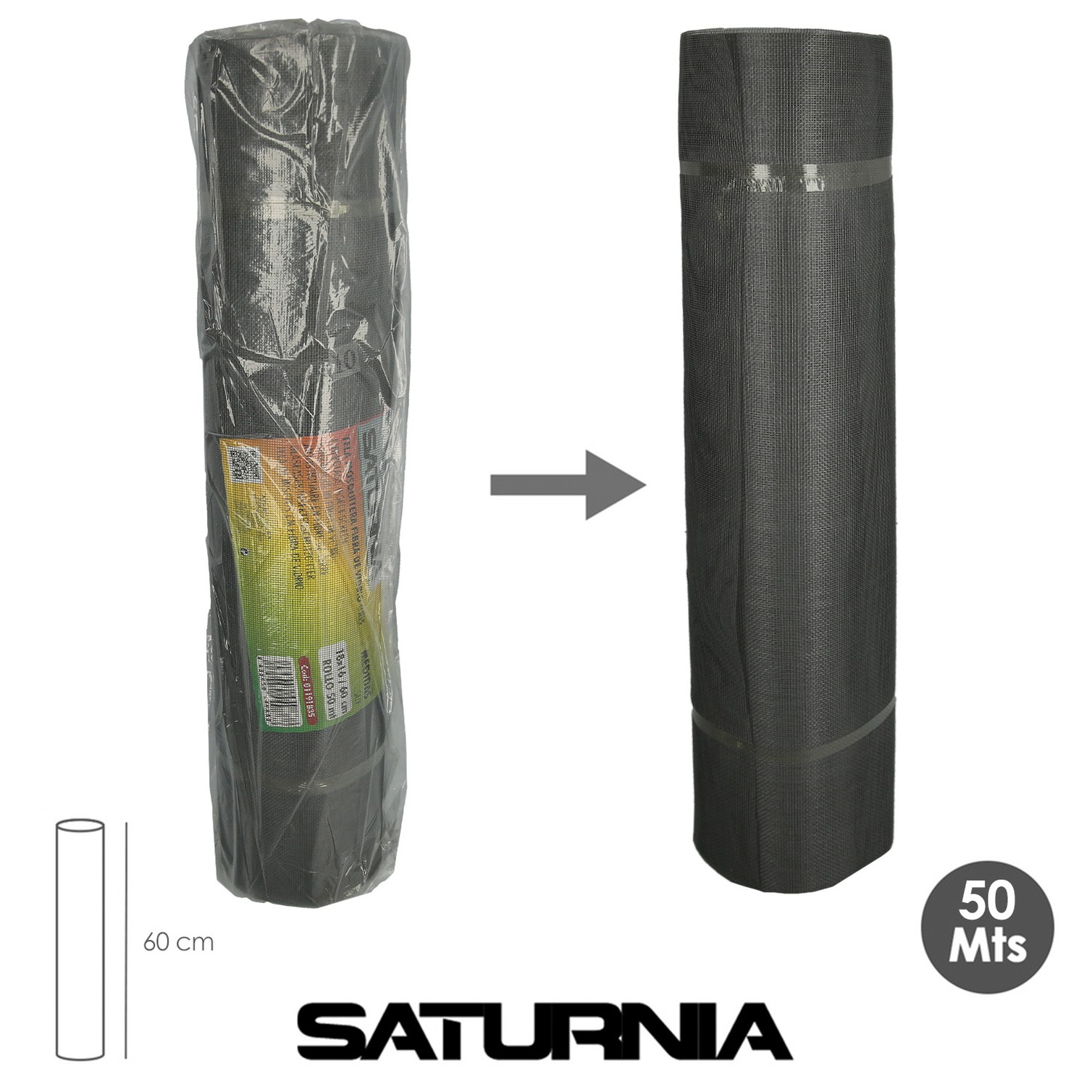 Tela Mosquitera Fibra Vidrio Gris 18x16 Ancho 60 cm. Rollo 50 Metros. Malla Mosquitera Fibra Vidrio Anti Mosquitos, Antimoscas,