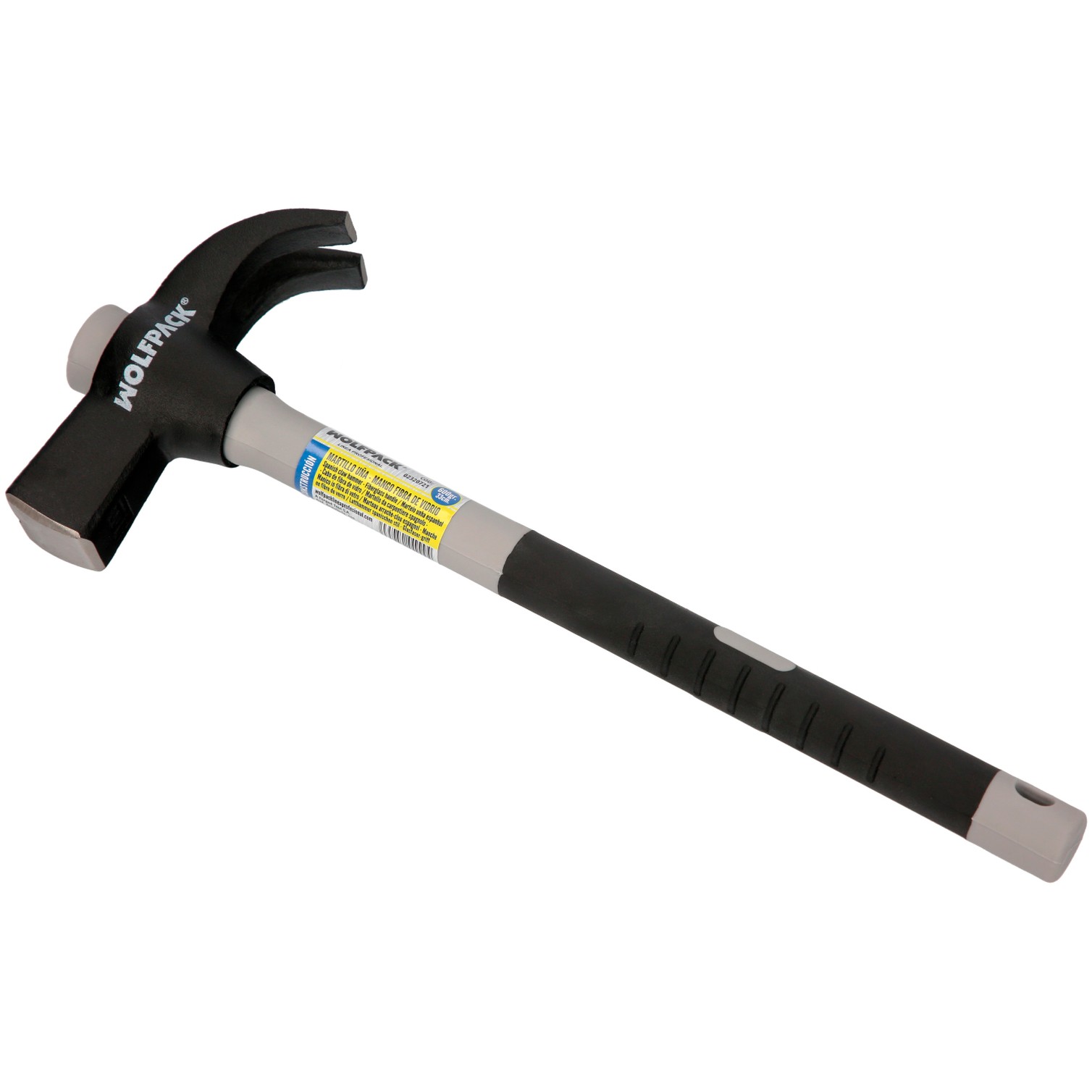 Martillo Uña Mango Fibra Vidrio Mango Fibra Vidrio Con Empuñadura Antideslizante. 600 Gramos 33 cm.