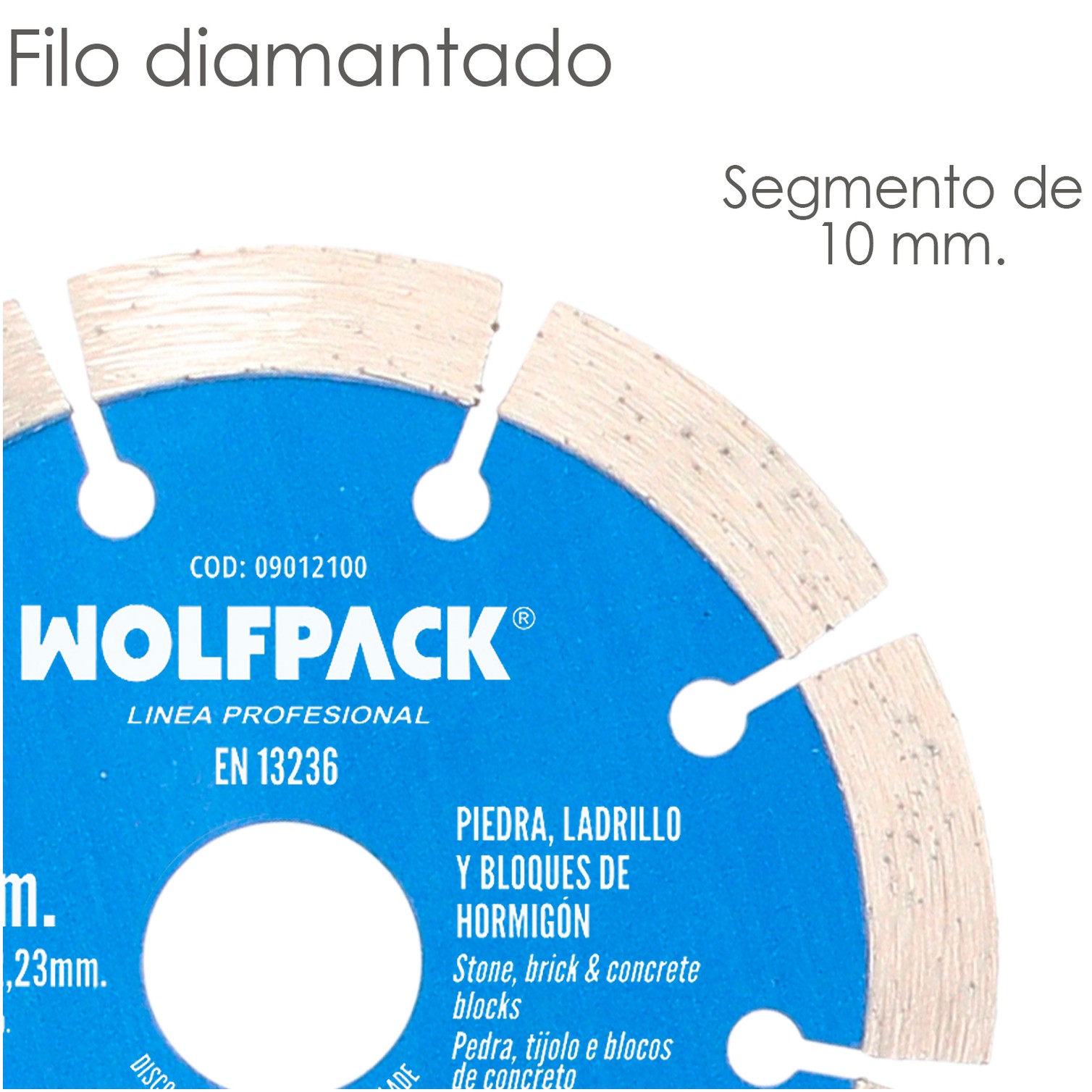 Disco Diamante Ø 115 mm. Piedra, Ladrillo, Refractarios, Bloques de Hormigon. Segmento Diamantado 10 mm.