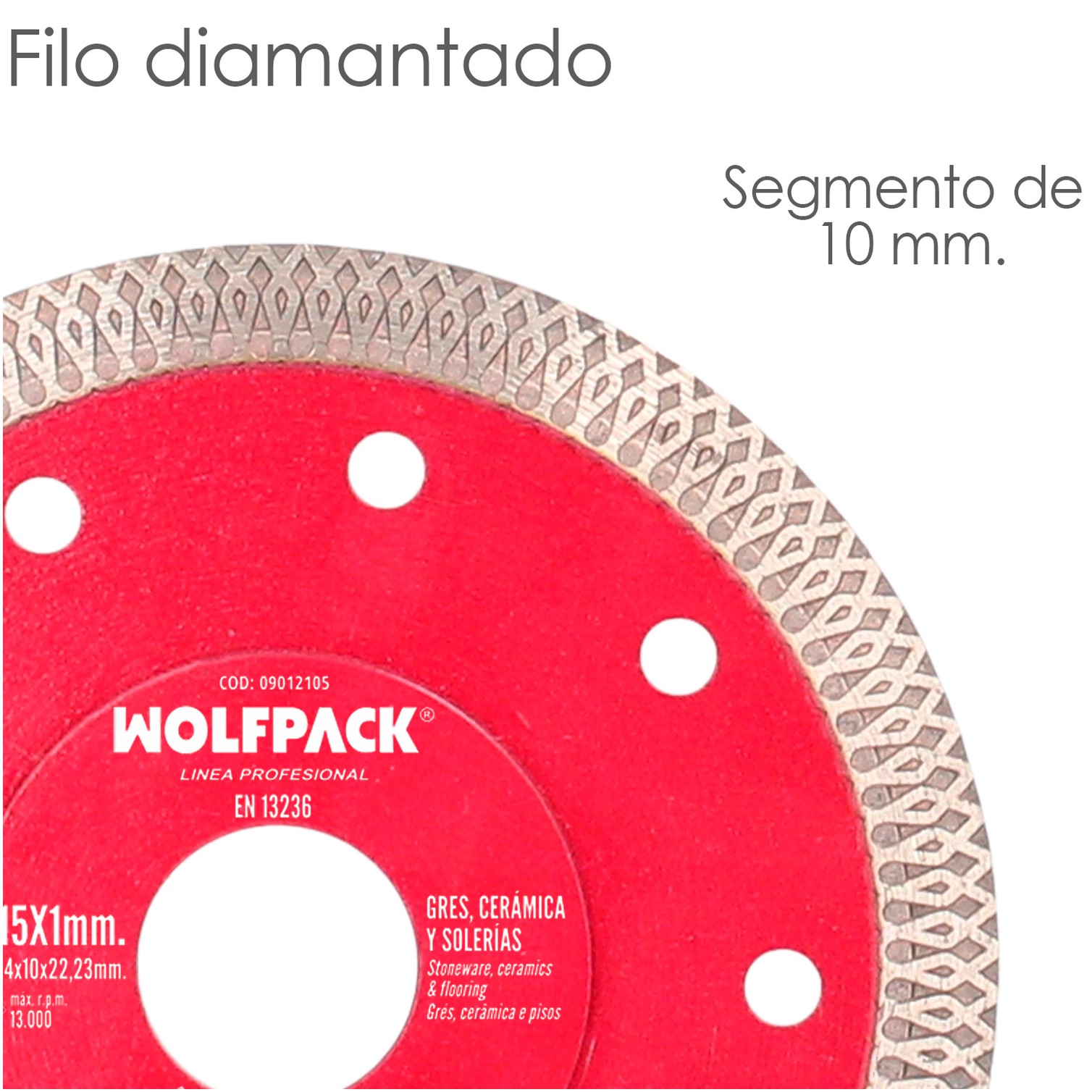 Disco Diamante Ø 115 mm. Porcelanicos, Gres, Ceramica, Solerias. Segmento Diamantado 10 mm.