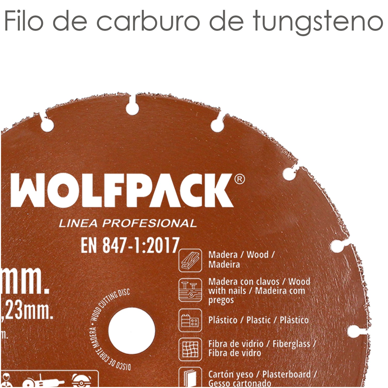 Disco Corte Madera / Plastico Ø 230 mm. Filo De Carburo De Tungsteno